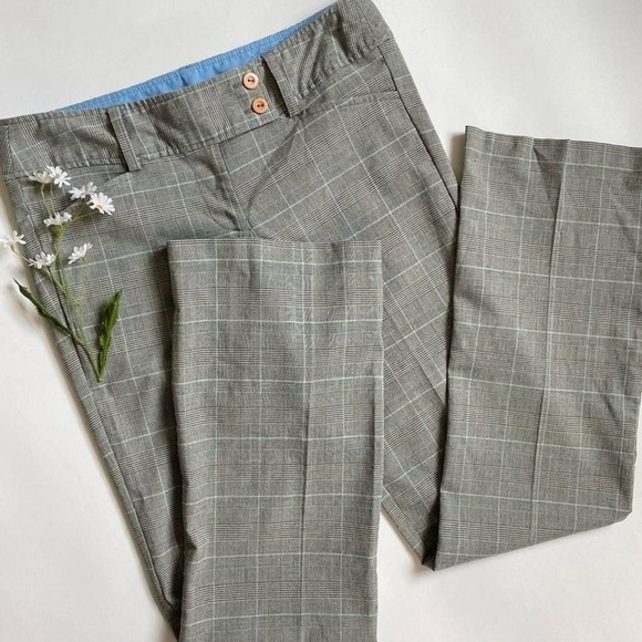 Tracy Evans Pants - Vintage low rise gray plaid pants